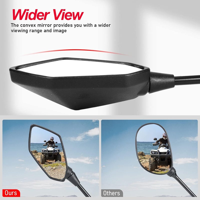 OFIG Motorcycle Mirrors, ATV Mirrors with 7/8" Handlebar Mount Compatible with Motorcycle Scooter Moped ATV Snowmobile Polaris Sportsman Dirt Bike Cruiser Chopper - Image 5
